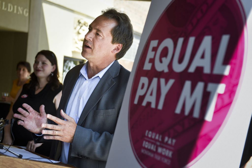 Gov. Steve Bullock, along with the Equal Pay for Equal Work Task Force, announce the ‘Equal Pay Pledge’ in 2016 to close the gender pay gap in Montana. (Thom Bridge, Independent Record)